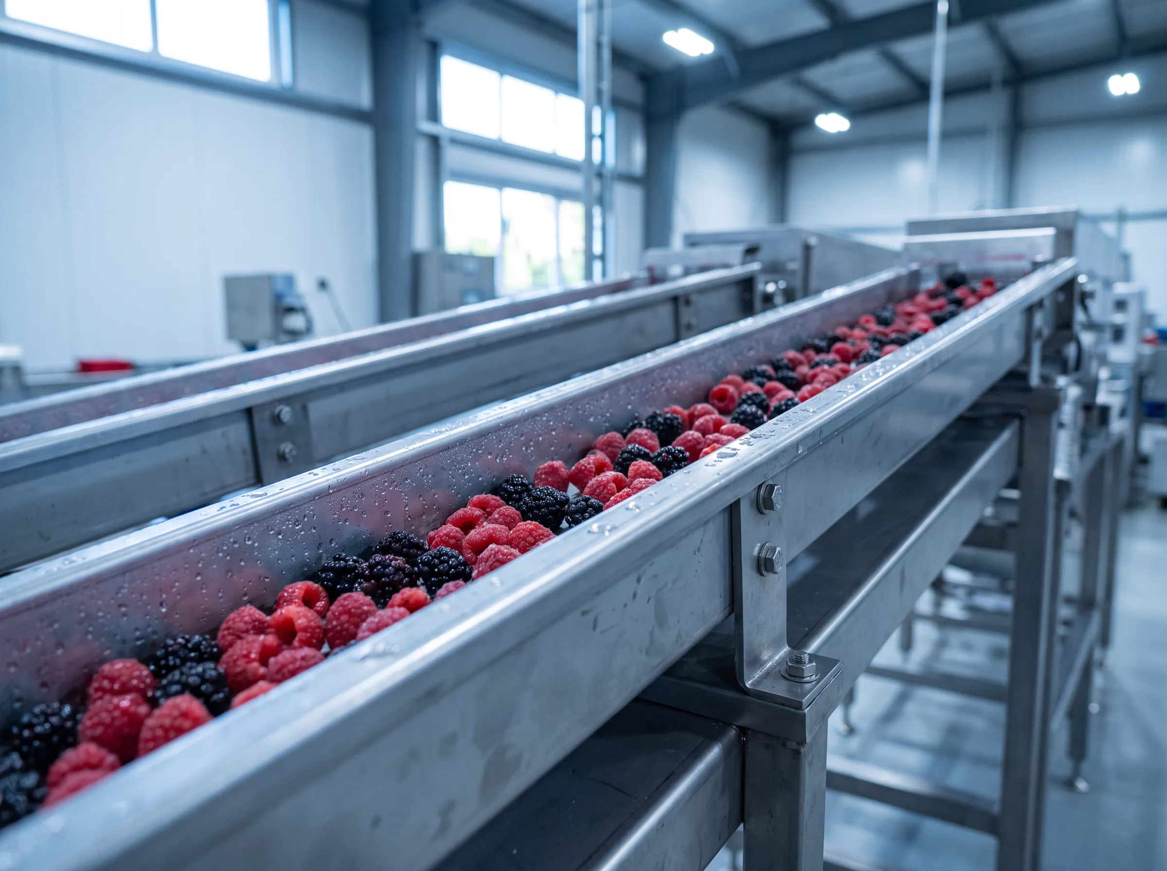 Línea de proceso en planta de alimentos