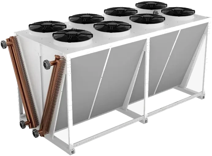Drycooler Güntner de ocho ventiladores con batería de tubo de cobre